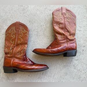 Dan Post Mens Red Exotic Leather Cowboy Western Boots 8.5D 2369 R Rodeo Festival